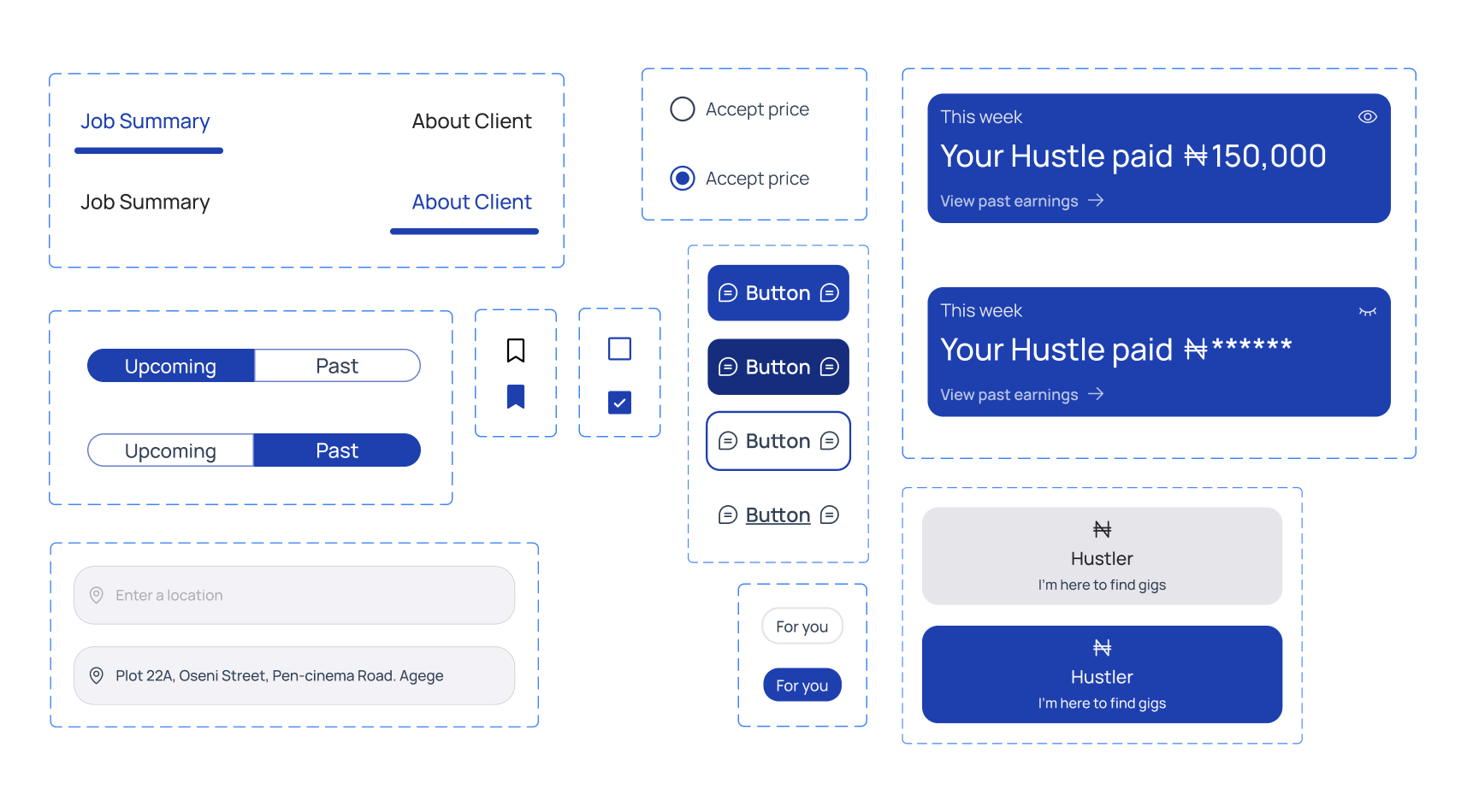 Hustle app highlights — additional key screens